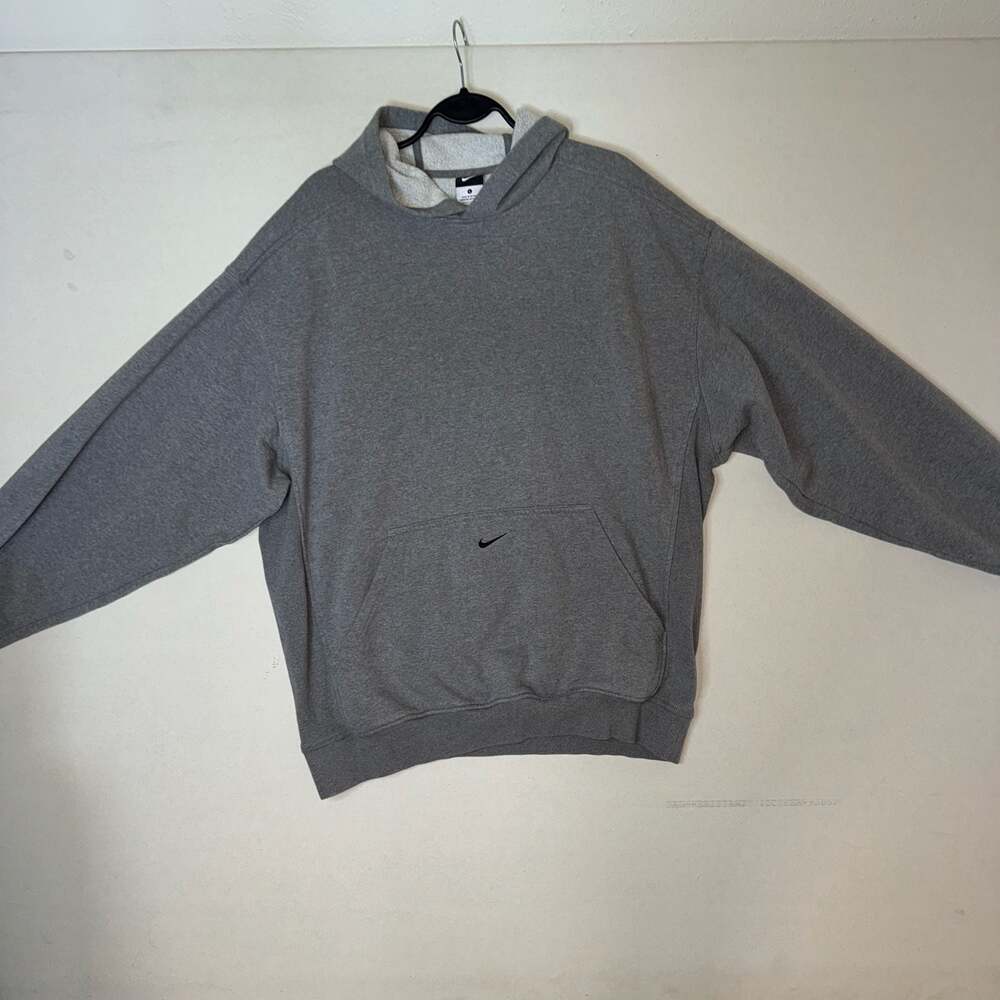 Nike Vintage Center Swoosh Pullover Hoodie Grey Size Large
